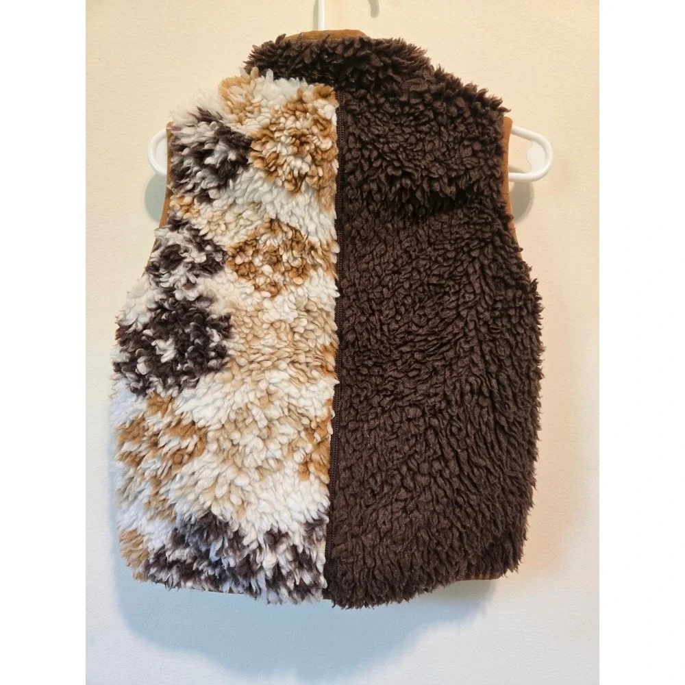 Patagonia Kids Retro-X Fleece Vest Brown Patterned Toddler 2T Full Zip 61035